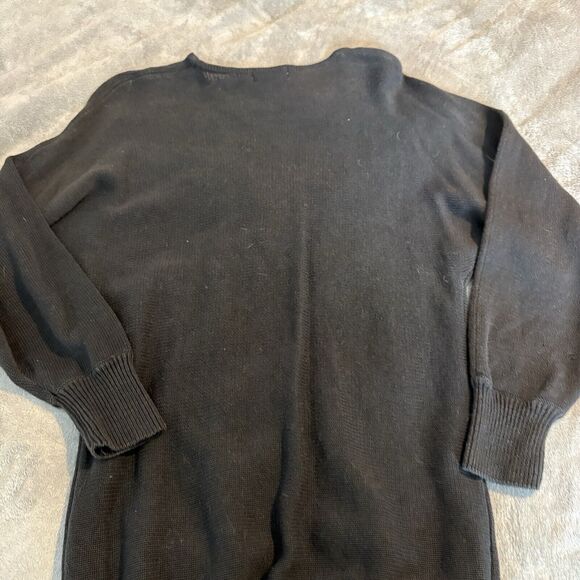 Victoria Jones Embroider Floral Sweater Red Heart Beads Black Size Large - Picture 9 of 9